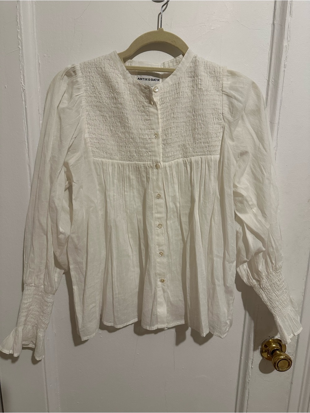 Antik Batik White Cotton Blouse